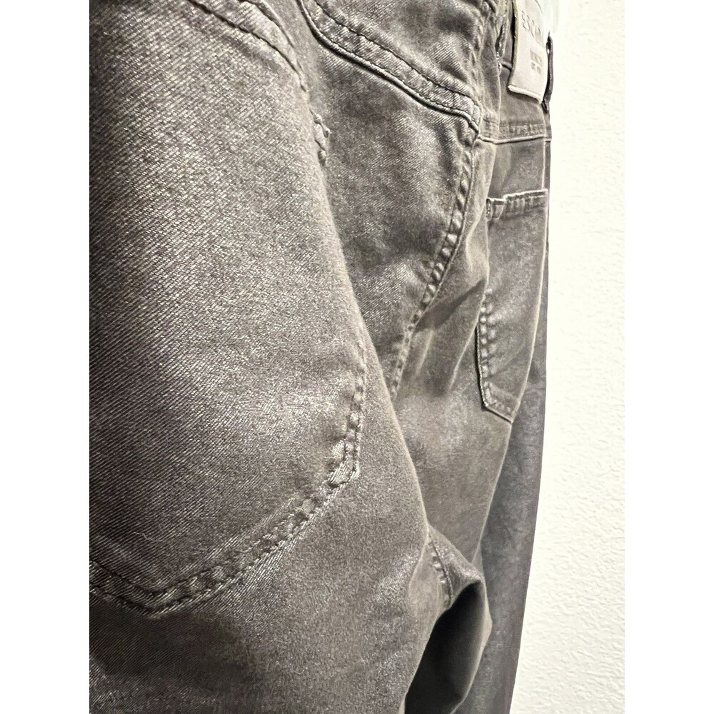 Escada Women’s Shiny Metallic Gray Jeans Straight Leg Size 44 - Picture 8 of 9